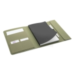 Portefólio corporativo elegantes reciclados com caderno A5 Magnet rPET cor verde militar sétima vista