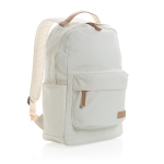 Mochila de lona reciclada para portáteis de 14'' School Getaway cor branco-sujo sexta vista