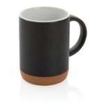 Caneca de cerâmica com base de cortiça e cor mate de 280ml Cork Base cor preto