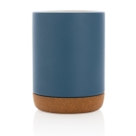 Caneca de cerâmica com base de cortiça e cor mate de 280ml Cork Base cor azul quarta vista