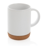 Caneca de cerâmica com base de cortiça e cor mate de 280ml Cork Base cor branco