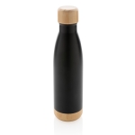 Garrafa de aço inox com detalhes de bambu 520ml Lid&Bottom Bambu cor preto