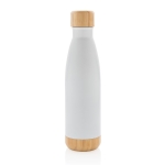 Garrafa de aço inox com detalhes de bambu 520ml Lid&Bottom Bambu cor branco segunda vista