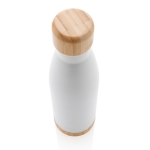 Garrafa de aço inox com detalhes de bambu 520ml Lid&Bottom Bambu cor branco terceira vista