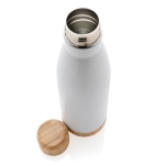 Garrafa de aço inox com detalhes de bambu 520ml Lid&Bottom Bambu cor branco quarta vista