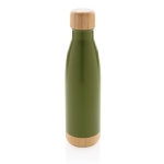 Garrafa de aço inox com detalhes de bambu 520ml Lid&Bottom Bambu cor verde