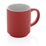 Caneca de cerâmica empilhável de design colorido 180ml cor vermelho