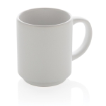 Caneca de cerâmica empilhável de design colorido 180ml cor branco