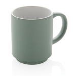 Caneca de cerâmica empilhável de design colorido 180ml cor verde menta