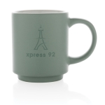 Caneca de cerâmica empilhável de design colorido 180ml cor verde menta