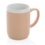 Caneca de cerâmica com borda branca de 300ml White Deco cor castanho