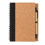 Caderno de argolas e capa de cortiça, folhas pautadas EcoCork Colors cor preto terceira vista