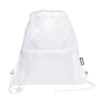 Mochila de cordão com bolso rPET colorido Adventure cor branco segunda vista frontal