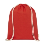 Saco-mochila de cordão de algodão orgânico Organic Pure cor vermelho segunda vista frontal