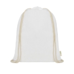 Saco-mochila de cordão de algodão orgânico Organic Pure cor branco segunda vista frontal