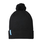 Gorro de inverno reciclado sustentável com pompom Elevate Olivine cor preto segunda vista frontal