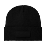 Gorro publicitário com patch para imprimir Gorro Elevate Boreas cor preto segunda vista frontal