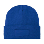 Gorro publicitário com patch para imprimir Gorro Elevate Boreas cor azul segunda vista frontal