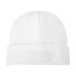 Gorro publicitário com patch para imprimir Gorro Elevate Boreas cor branco segunda vista frontal