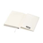 Caderno termogravado com bolso folhas A5 pautadas JournalBooks cor branco vista detalhe 2