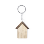 Porta-chaves em madeira com desenho de casa cor natural primeira vista