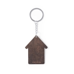 Porta-chaves em madeira com desenho de casa cor natural quarta vista