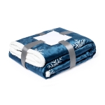 Manta com decoração natalícia com flocos de neve 380 g/m2 SnowFlake cor azul-marinho primeira vista