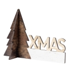 Enfeite com design de árvore de Natal para decorar Xmas Tree Wood cor natural segunda vista