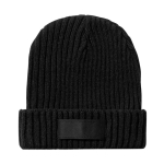 Gorro de material acrílico elástico com etiqueta personalizada Winter cor preto primeira vista