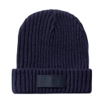 Gorro de material acrílico elástico com etiqueta personalizada Winter cor azul-marinho primeira vista