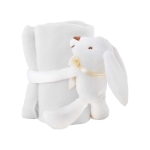 Manta infantil presa por peluche em forma de coelho branco Rabbit cor branco primeira vista