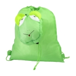 Mochila de cordão de poliéster para crianças, com forma de animal cor verde primeira vista