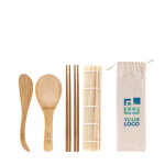 Kit de 5 peças para fazer sushi com o logotipo da empresa Sushi vista principal