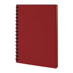 Caderno com capa de cartão reciclado, folhas A5 pautadas CardBoard cor vermelho primeira vista