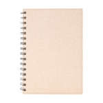 Caderno com capa de cartão reciclado, folhas A5 pautadas CardBoard cor branco segunda vista