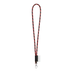 Lanyards tubulares às riscas com entrega de 46 dias Tube Stripes Dark cor vermelho