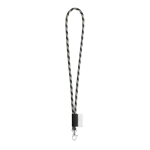 Lanyards tubulares às riscas com entrega de 46 dias Tube Stripes Dark cor cinzento