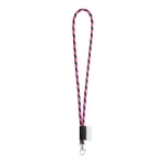 Lanyards tubulares às riscas com entrega de 46 dias Tube Stripes Dark cor cor-de-rosa