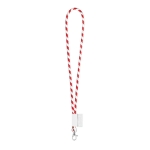 Lanyard com design listrado entrega 4-6 dias cor vermelho