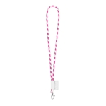 Lanyard com design listrado entrega 4-6 dias cor cor-de-rosa