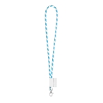 Lanyard com design listrado entrega 4-6 dias cor azul-claro