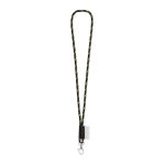 Lanyard tubular de cor escura com entrega 46 dias Tube Nautic Black cor amarelo