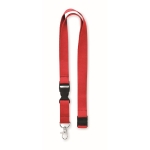 Lanyard de algodão de 20 mm com fivela e fecho Conscious Cotton cor vermelho segunda vista