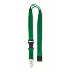 Lanyard de algodão de 20 mm com fivela e fecho Conscious Cotton cor verde segunda vista