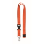 Lanyard de algodão de 20 mm com fivela e fecho Conscious Cotton cor cor-de-laranja segunda vista