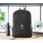 Mochila para portátil de 15'' de canvas lavado de 340 g/m² Office cor preto vista conjunto principal