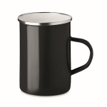 Caneca de metal esmaltada de design vintage e 550ml Big Metal cor preto