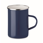 Caneca de metal esmaltada de design vintage e 550ml Big Metal cor azul