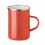 Caneca de metal esmaltada de design vintage e 550ml Big Metal cor vermelho