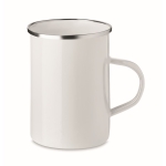 Caneca de metal esmaltada de design vintage e 550ml Big Metal cor branco